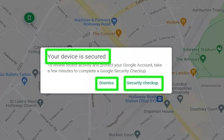 Comprobación de seguridad de su Android perdido